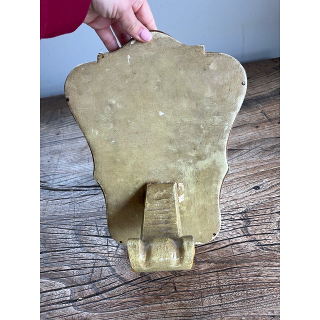 Vintage 1950's Chinoiserie French Italian Gilded Hand Painted Dressing Mirror For Sale - Image 10 of 10