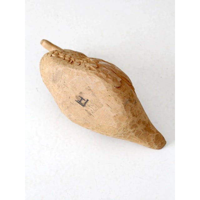 Wood Vintage Hand-Carved Wooden Duck For Sale - Image 7 of 11
