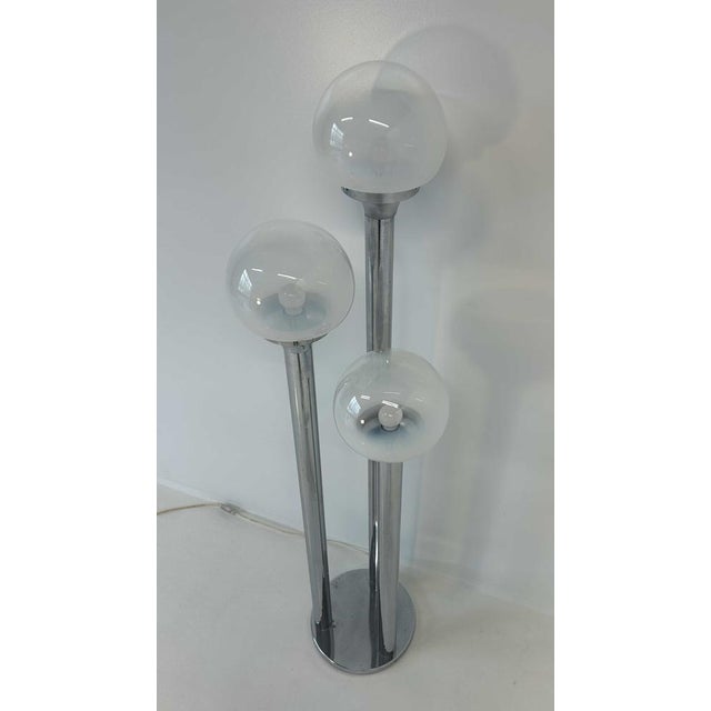 Italian Chrome and Murano Glass Floor Lamp from Mazzega, 1970s For Sale - Image 7 of 13