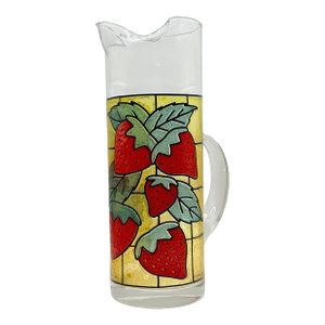 Vintage West Virginia Glass Strawberry Pitcher