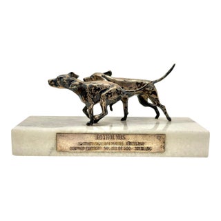 Early 20th Century S. Kirk & Sons Sterling Silver Foxhounds Sculpture Limited Edition For Sale