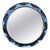 Mid-Century Round Blue Diamond Double Beveled Mirror attributed to Galvorame, Italy, 1970s For Sale