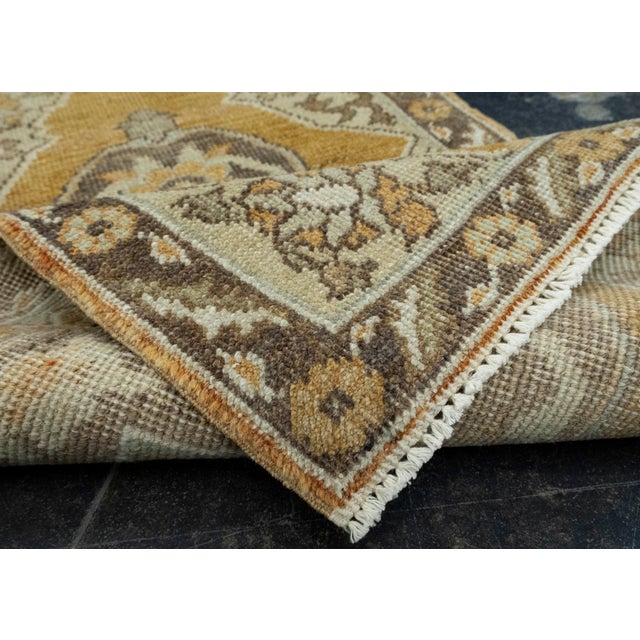 Textile Turkish Mini Rug Oriental Hand Knotted Vintage Rug 1'9" x 3' #16327 For Sale - Image 7 of 8