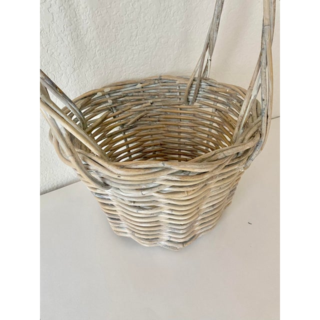 Art Nouveau Vintage Rattan Unique Hanging Basket For Sale - Image 3 of 13