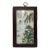 Chinese Wood Frame Porcelain Mountain Tree Scenery Wall Plaque Panel For Sale