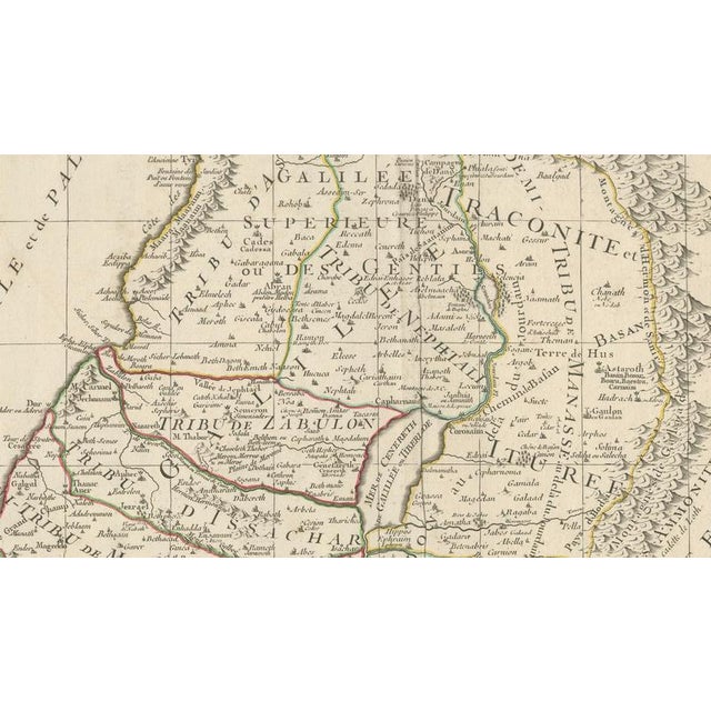 Cream Map of the Twelve Tribes of Israel, 1798 For Sale - Image 8 of 9