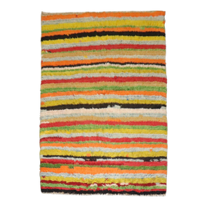 Striped Vintage Zabihi Collection Turkish Tulu Carpet