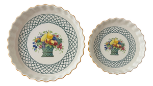 Vintage 1990s Villeroy & and Boch Basket Fluted Flan or Quiche Dish - A Pair