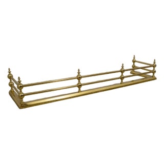 Large Federal Style Brass Fireplace Fender Spark Arrester For Sale