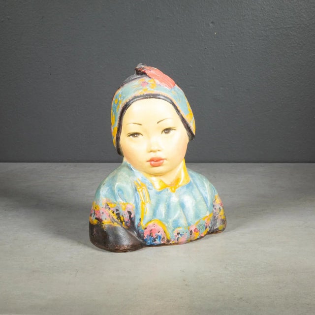 ABOUT An early 20th c. painted chalkware figure by artist Esther Hunt. Signed by the artist and titled "Jonquil". CREATOR...