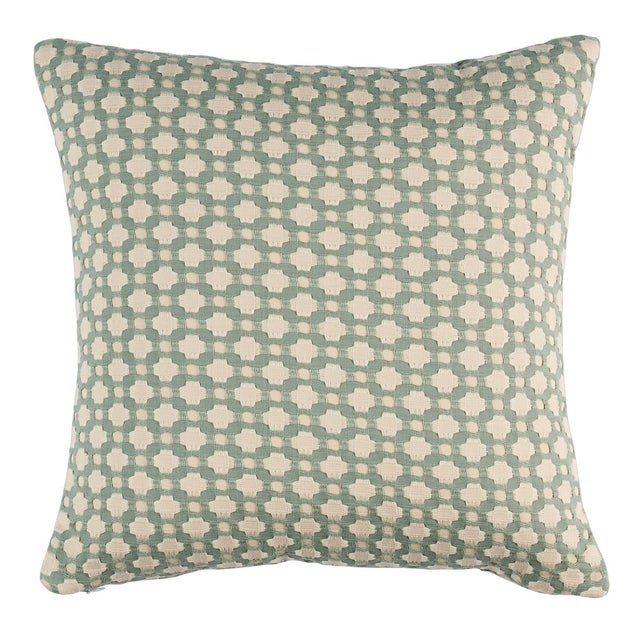 Transitional Schumacher x Celerie Kemble Betwixt 18" Pillow in Water/Ivory For Sale - Image 3 of 3