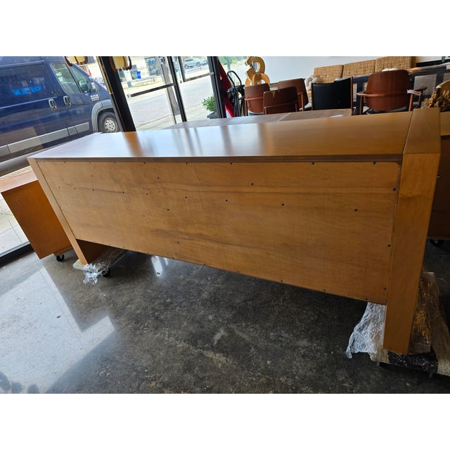 Camel Frank Lloyd Wright Inspired Sideboard Maple Modern Credenza Cabinet For Sale - Image 8 of 12