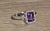 Late 20th Century The Fuschia: Ladies Emerald Cut Amethyst and Diamond Ring in White Gold For Sale - Image 5 of 9