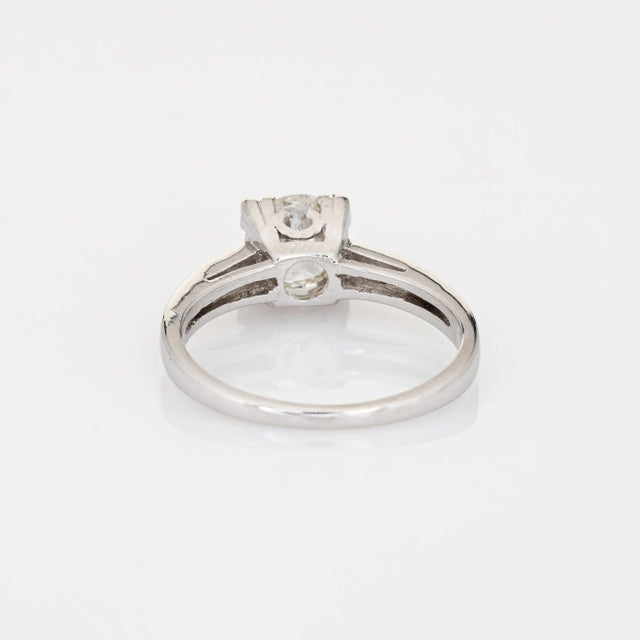 Early 20th Century Early 20th Century Vintage Art Deco 1ct Diamond Engagement Ring Platinum Fine Bridal size 5.25 For Sale - Image 5 of 7