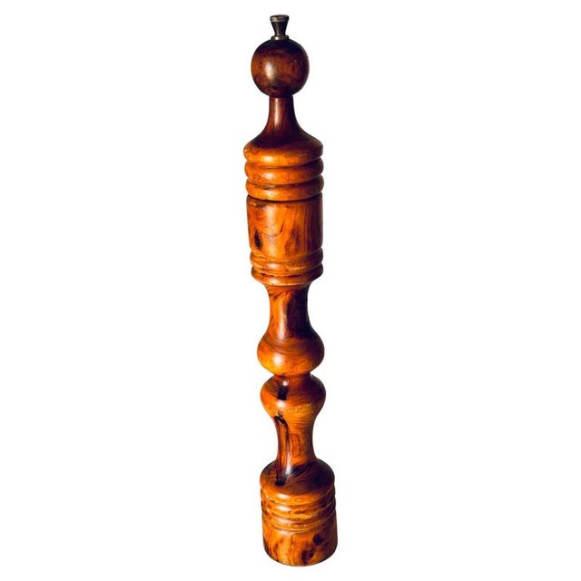 Large French Provincial Olive Wood Pepper Mill, 1960s For Sale - Image 3 of 9