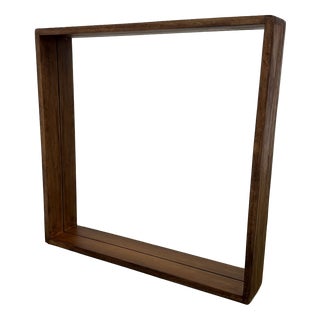 Modernist Scandinavian Square Wooden Mirror, 1970s For Sale