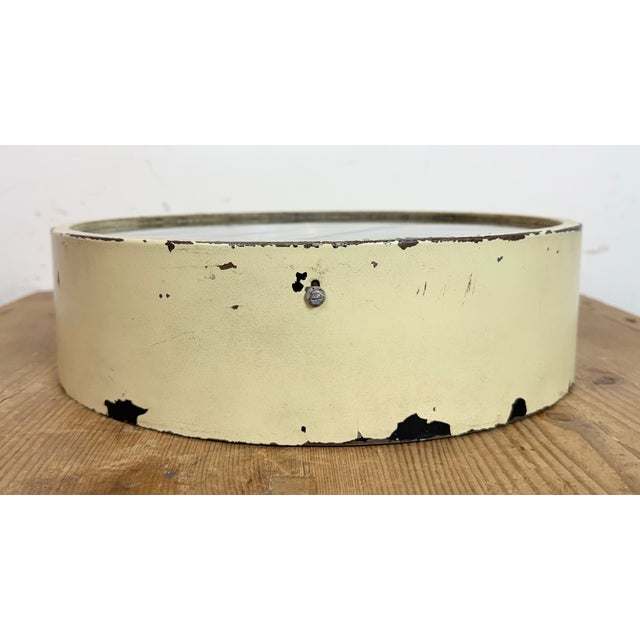 Beige Industrial Beige Factory Wall Clock from IBM, 1950s For Sale - Image 8 of 16