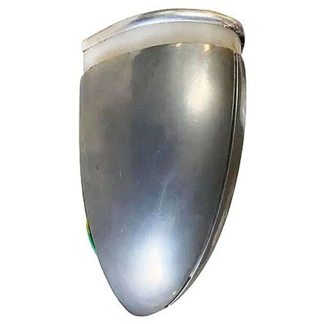 A Machine Age Streamline Brushed Aluminum Wall Sconce, 13 Available For Sale - Image 4 of 5