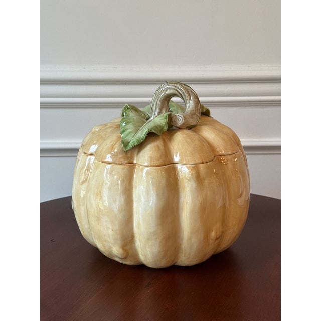 1980s Fitz and Floyd Pumpkin Lidded Tureen For Sale In Washington DC - Image 6 of 16