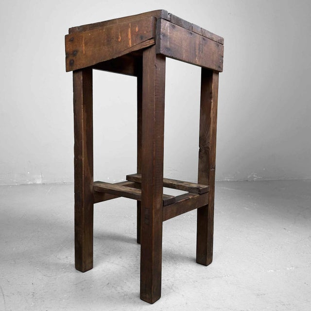 Japanese Wooden Stool, 1930s For Sale - Image 13 of 14