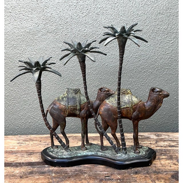 Vintage Patinated Bronze Camel Candleholder For Sale - Image 10 of 12