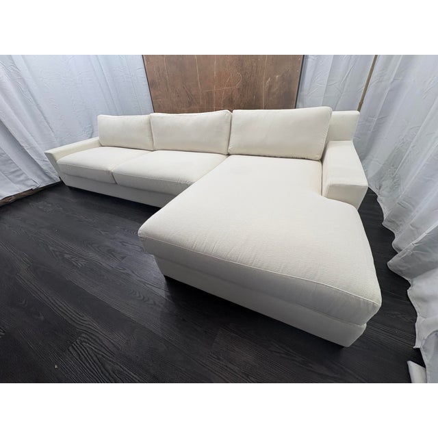 2020s Rh Modena Track Arm Right-Arm Chaise Sectional – Performance Linen Weave in Natural For Sale - Image 5 of 18