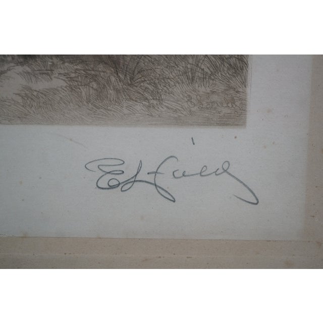 Antique Edward Loyal Field Signed Panoramic Sailboat Seascape Etching 35" For Sale - Image 9 of 12