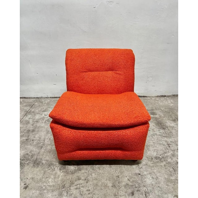Modular Sofa in Orange Bouclé, 1980s, Set of 4 For Sale - Image 6 of 7