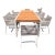 Kettal "Landscape" Extendable Outdoor Dining Table — White Aluminum Frame, Natural Wood Top (Extends to 142"). it is...