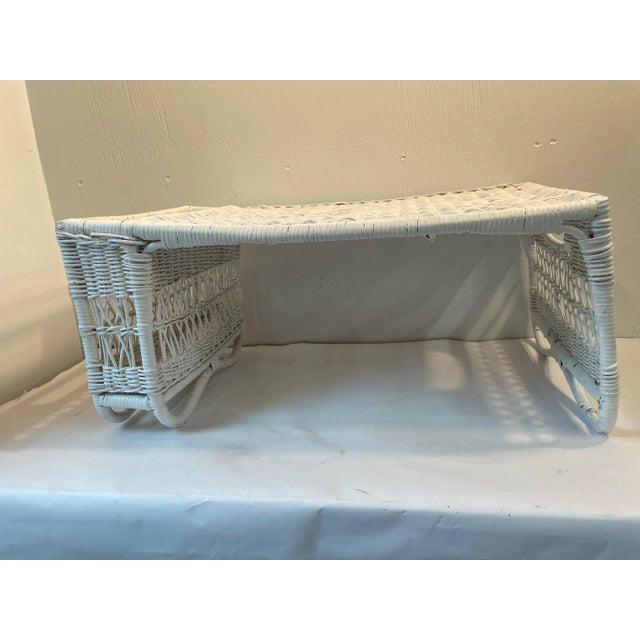 Vintage White Wicker Bed Tray For Sale - Image 9 of 9