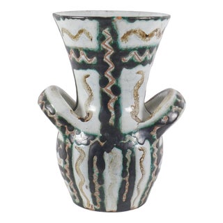 Large Ceramic Vase with Handles by Robert Picault, 1950 For Sale