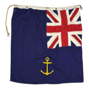 Vintage Blue Ensign Flag With Union Jack and Anchor