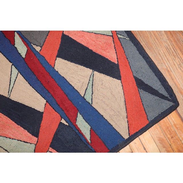 Vintage Zabihi Collection American Hooked Abstract Scatter Square Rug - 2'11" x 3'2" For Sale - Image 4 of 8