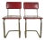 Mid 20th Century Pair of Mid Century Steel Tube Red Vinyl Dining Chairs For Sale