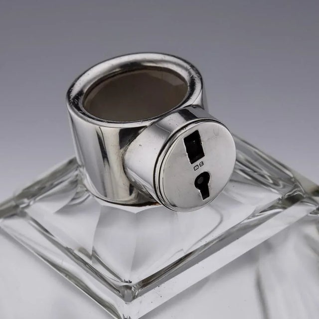 20th Century English Solid Silver & Glass Spirit Decanter from Mappin & Webb, 1929s For Sale - Image 9 of 13