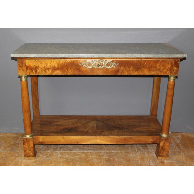 19th Century Empire Walnut Console Table For Sale - Image 9 of 13