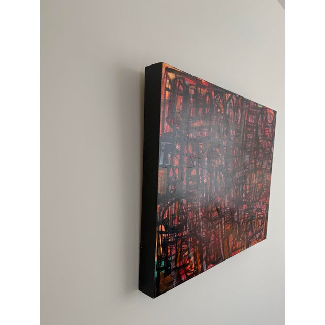 Late 20th Century Abstract Oil on Wood Painting by Karl James Lubbering For Sale - Image 5 of 11