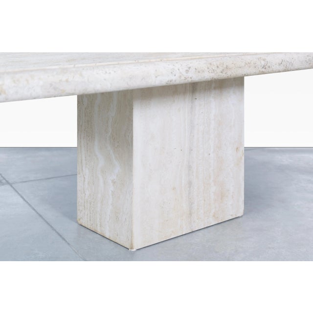 Ivory Monumental Italian Travertine Dining Table by Stone International, 1970s For Sale - Image 8 of 12