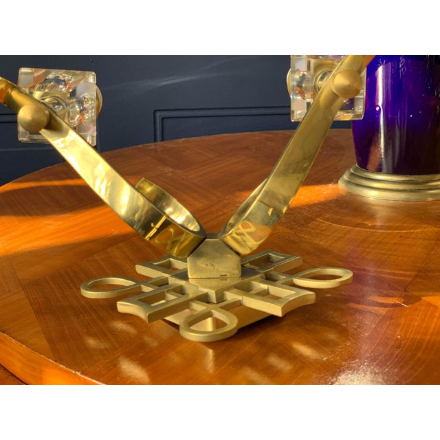 Jules Leleu 1950s Vintage Jules Leleu French Art Deco Brass Wall Sconces - Set of 6 For Sale - Image 4 of 5