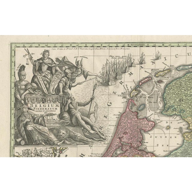 Belgium Foederatum Map by Seutter, 1700s For Sale - Image 3 of 11