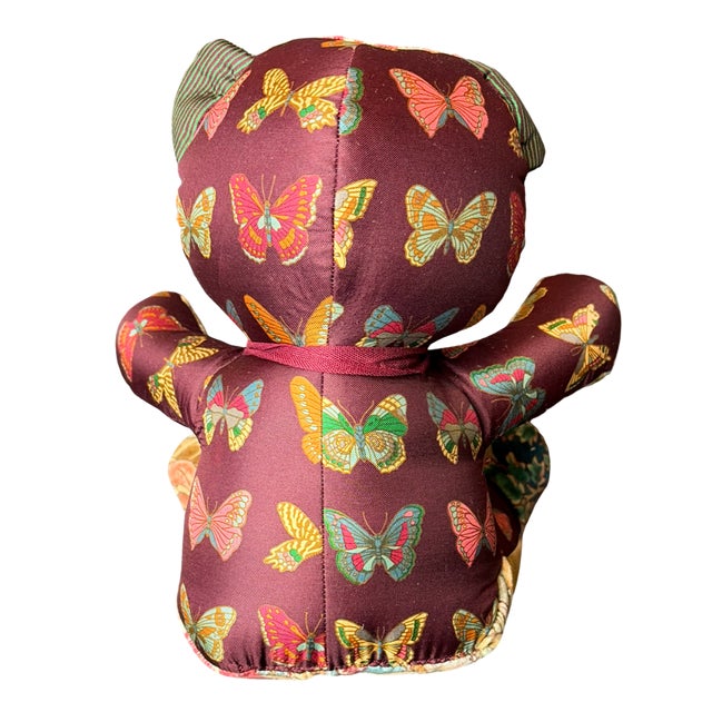 Italian Gucci Farfalle Vintage Silk Scarf Tender Teddy Bear For Sale - Image 3 of 3