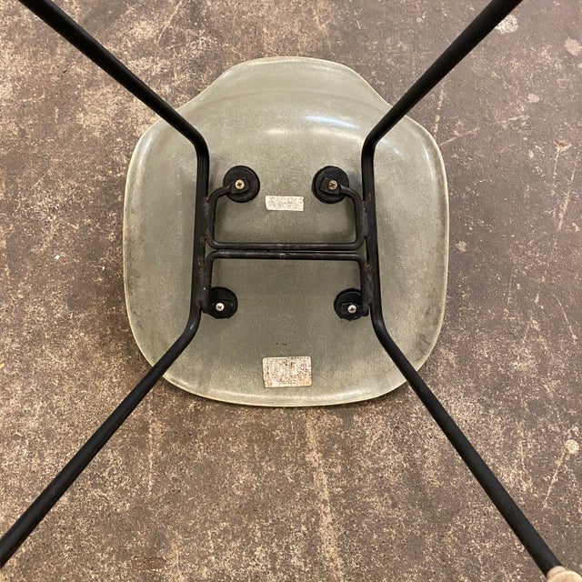 Plastic Mid Century Modern Eames Herman Miller Sea Foam Green Shell Chair For Sale - Image 7 of 11