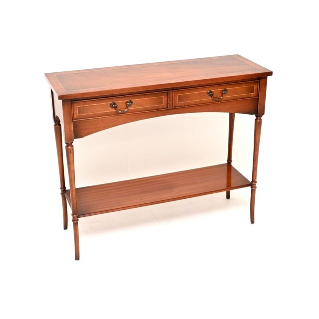 Vintage Inlaid Georgian Style Console Table, 1950 For Sale - Image 10 of 10