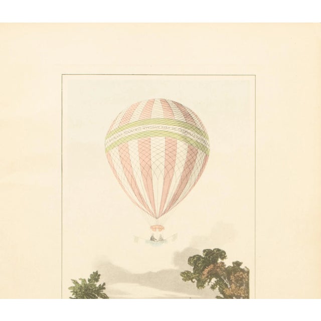 American 1956 "Ascent of James Sadler at Oxford, 1810" Large Vintage Offset Lithograph For Sale - Image 3 of 8