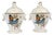 French Sevres Porcelain Lidded Pots with Parrots, Set of 2 For Sale