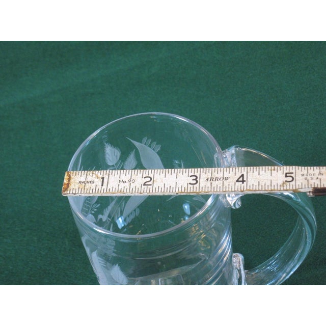 Transparent Late 20th Century Beer Stein Hand Worked Flint Glass, Hand Wheel Engraved, Mma Copy in Style Of: Stiegel, German For Sale - Image 8 of 12