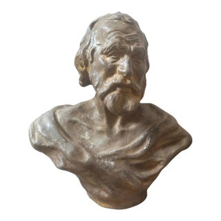 1930s Terracotta Sicilian Bust of Seneca the Philosopher For Sale