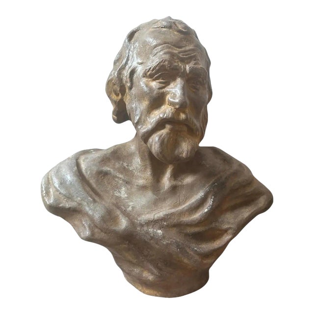 1930s Terracotta Sicilian Bust of Seneca the Philosopher For Sale