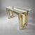 Chrome, Brass and Glass Console table by Romeo Riga, Italy c1960's. Architectural console table of concentric chrome and...