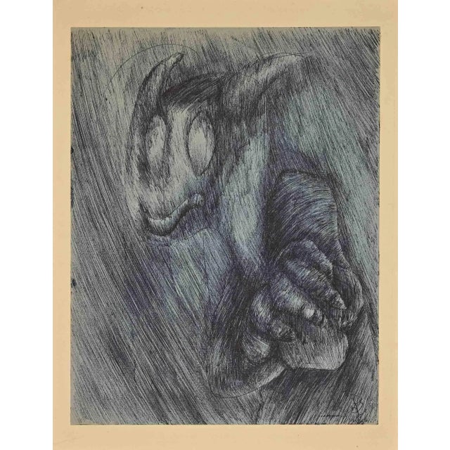 Lucifer Mephistopheles is an original drawing in China ink on paper realized by Maurice Walter Edmond de Lambert....